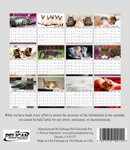 2027-12 Months Desk Calendar Desktop Planner with To-Do List (Cats)