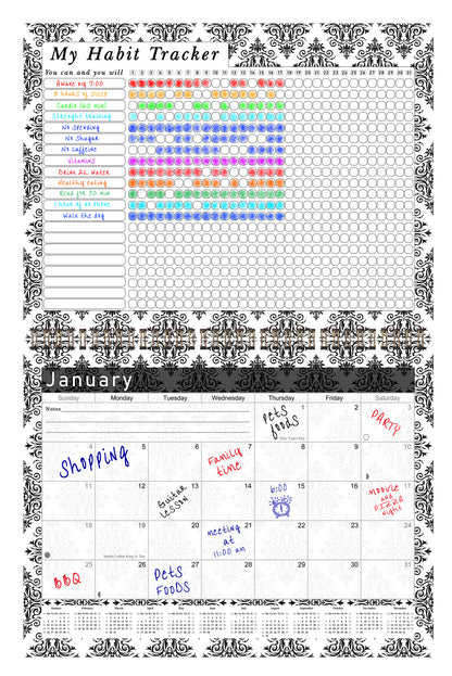 2027 Monthly Desktop/Wall Calendar/Planner - Habit Tracker - (Edition #08)