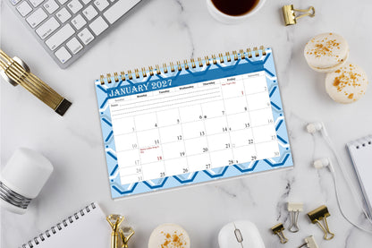 2027-12 Months Desk Calendar Desktop Planner with To-Do List & Notes 04