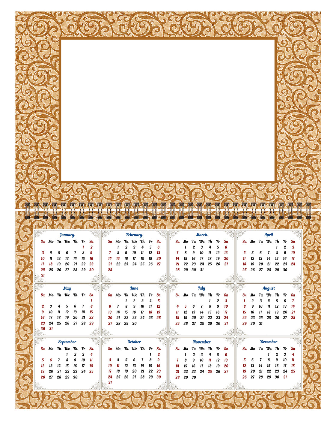 Personalized Custom 12 Months Calendar 2027 Collecting Memories Wall/Desktop/Planner Spiral-bound Mini 8.5x11 Inch (Add Your Own Photos) - Customized For Home, Office, Party, Birthday, Christmas Gift - Made in USA (Edition #09)