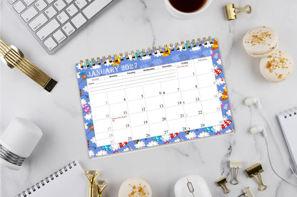 2026-2027 18 Months Standing Flip Desk Calendar Desktop Planner 014