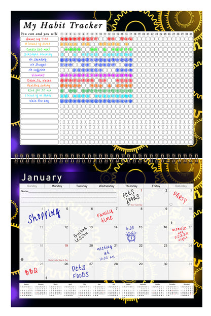 2027 Monthly Desktop/Wall Calendar/Planner - Habit Tracker - (Edition #09)