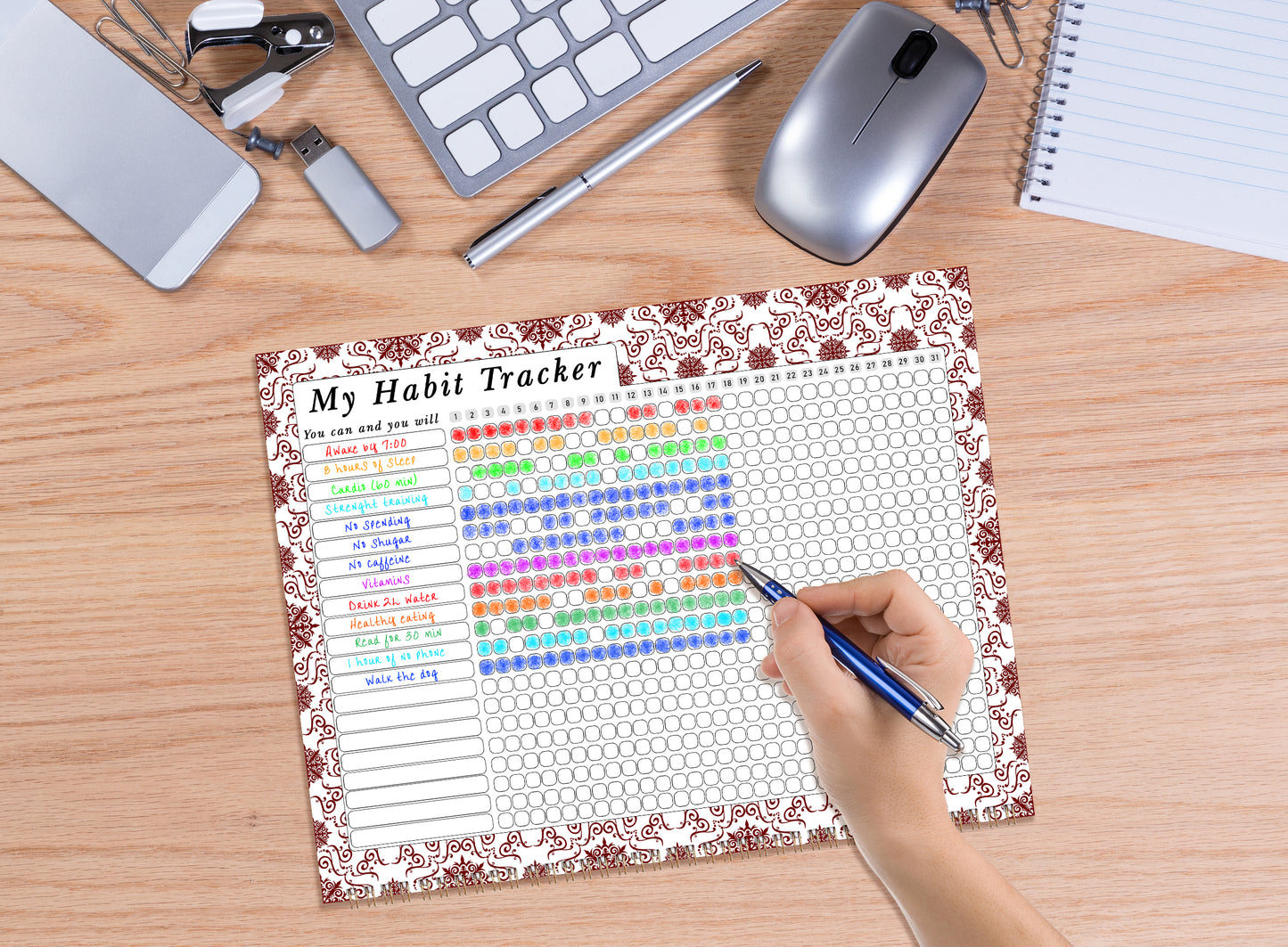 2027 Monthly Desktop/Wall Calendar/Planner - Habit Tracker - (Edition #14)