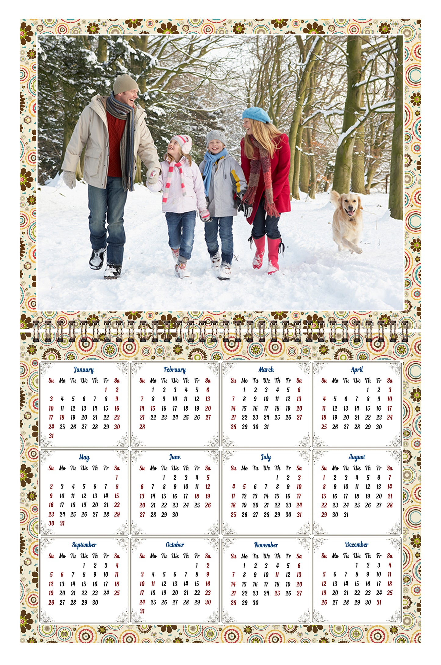Personalized Custom 2027 Wall Calendar Spiral-bound (Add Your Photos) - 12 Months Desktop/Wall Calendar/Planner - Premium Quality 11 inches by 8.5 inches (11 x 17 Inches Open) Made in USA (Edition #10)