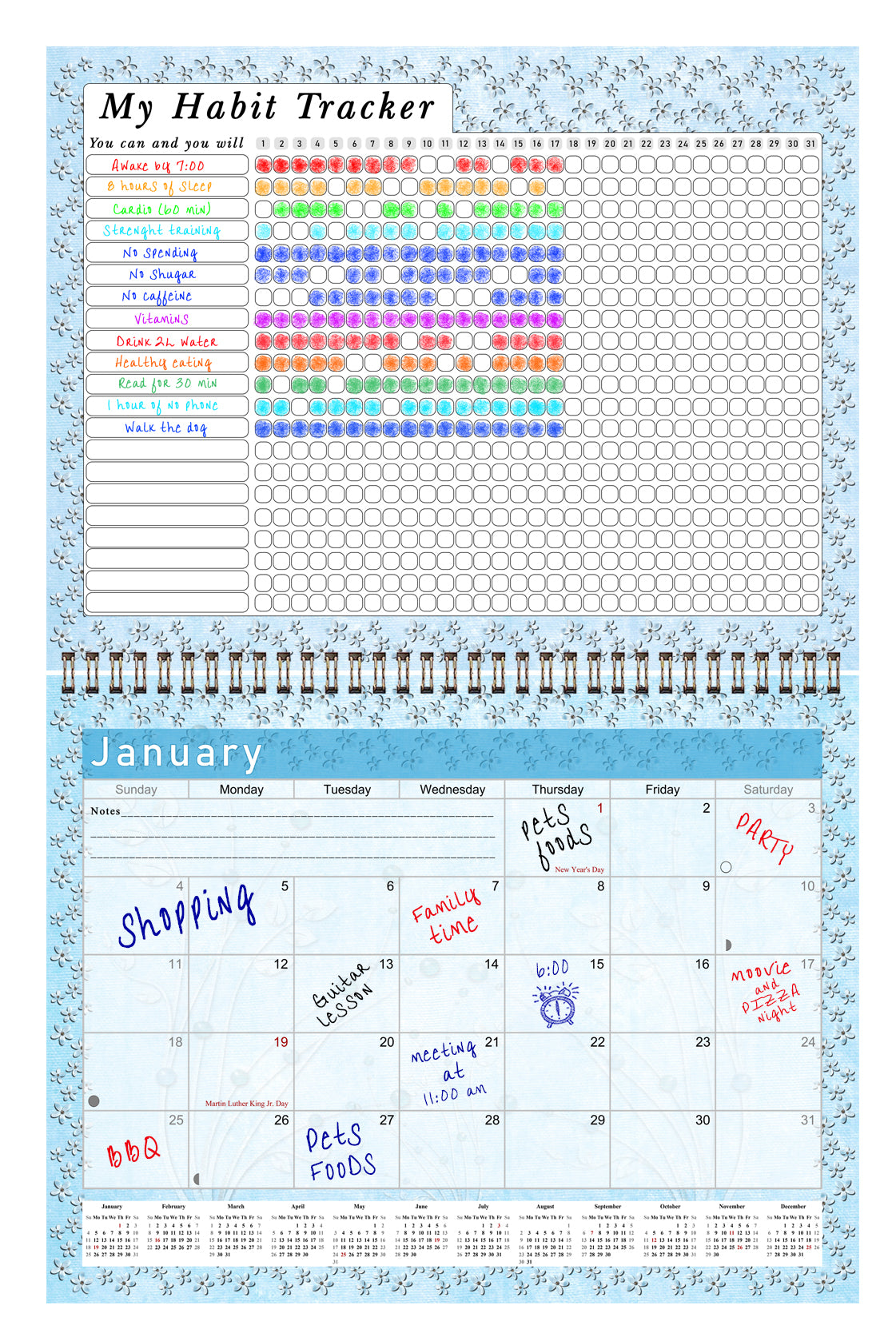 2027 Monthly Desktop/Wall Calendar/Planner - Habit Tracker - (Edition #18)