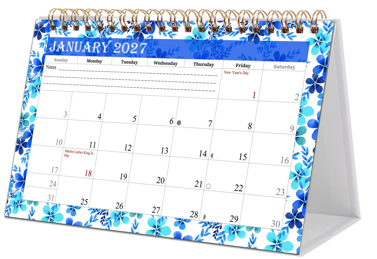 2027-12 Months Desk Calendar Desktop Planner with To-Do List & Notes 012