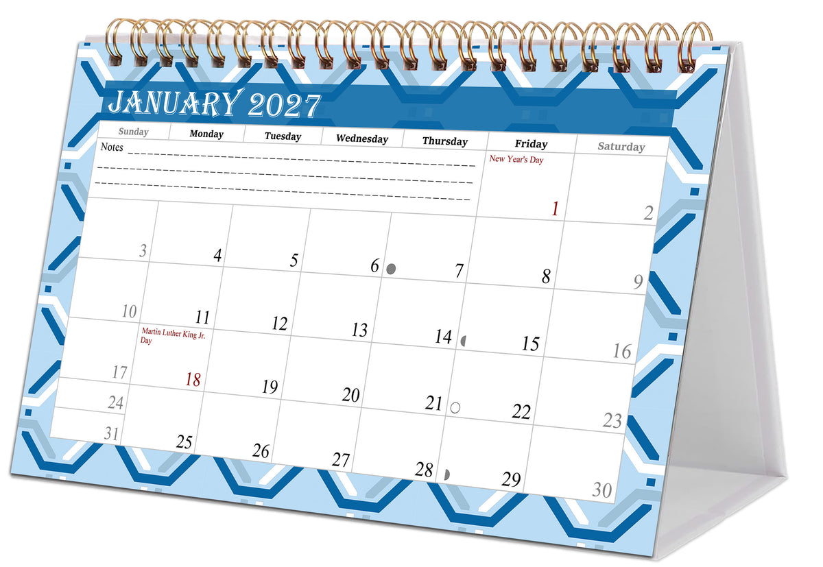 2027-12 Months Desk Calendar Desktop Planner with To-Do List & Notes 04
