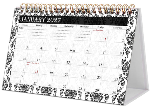 2027-12 Months Desk Calendar Desktop Planner with To-Do List & Notes 019