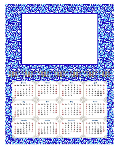 2026 Photo Frame Wall Spiral-bound Calendar (Add Your Own Photos) - 12 Months Desktop/Wall Calendar/Planner - (Edition #07)