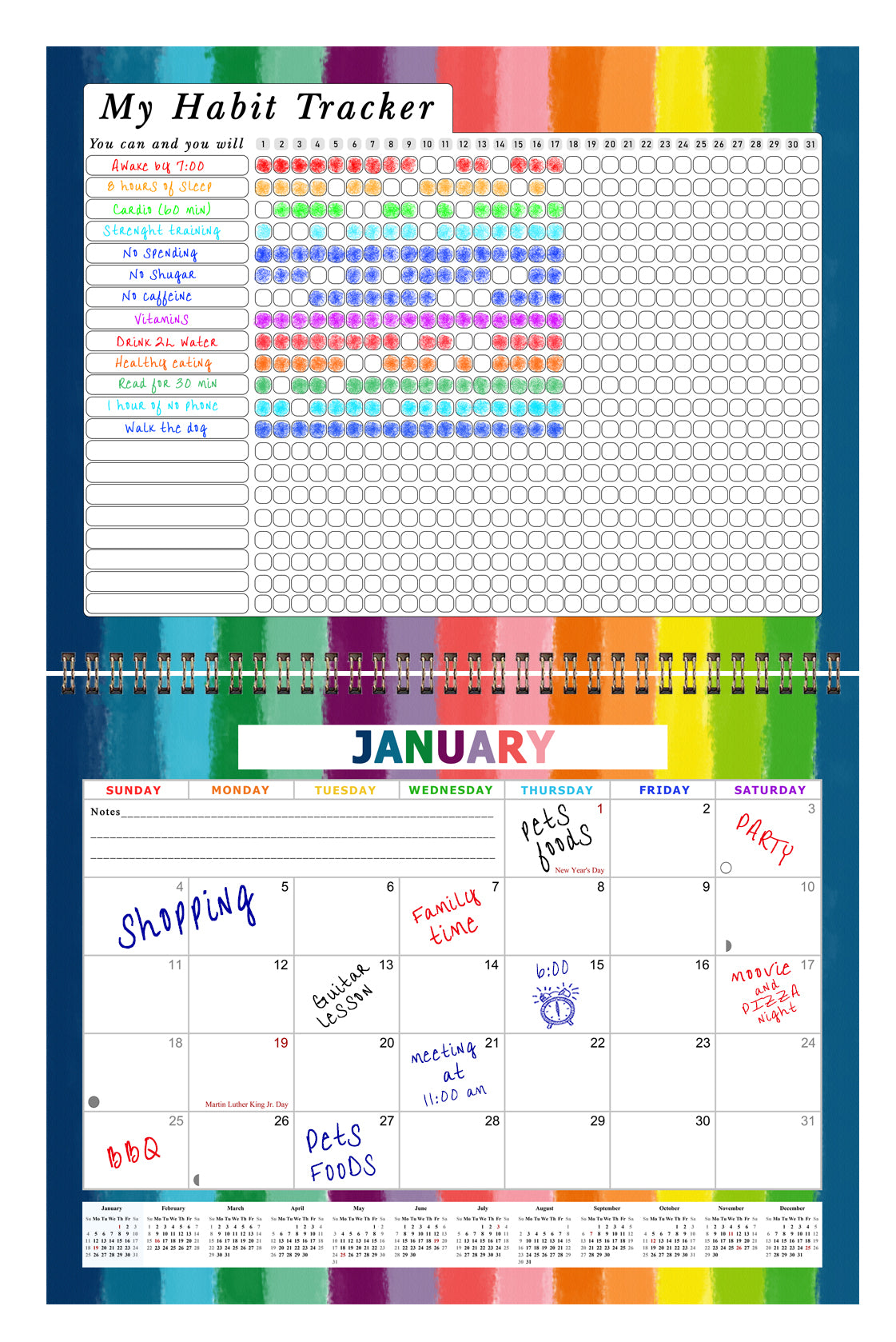 2027 Monthly Desktop/Wall Calendar/Planner - Habit Tracker - (Edition #27)