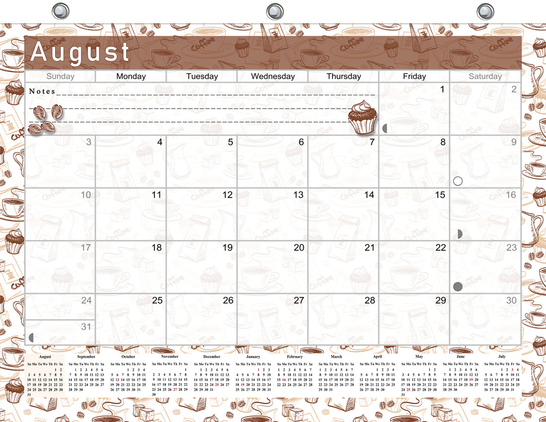 2026 - 2027 Academic Year 12 Months Student Calendar / College Planner for 3-Ring Binder, Desk or Wall -School Supplies - Made in USA -v026