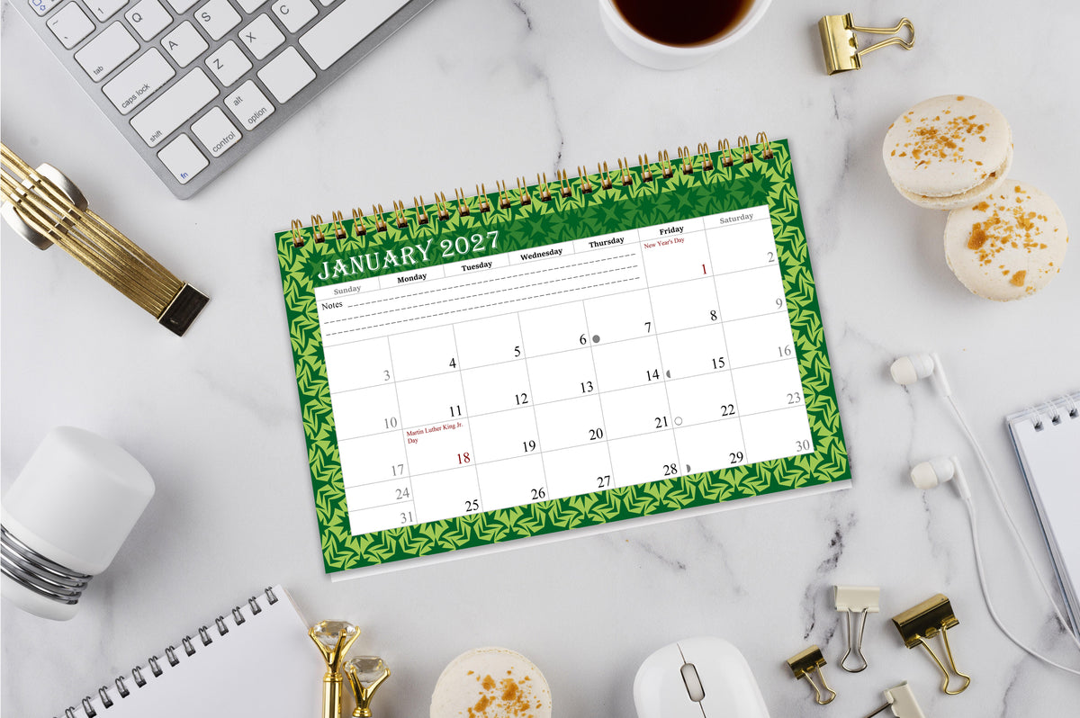 2027-12 Months Desk Calendar Desktop Planner with To-Do List & Notes 06