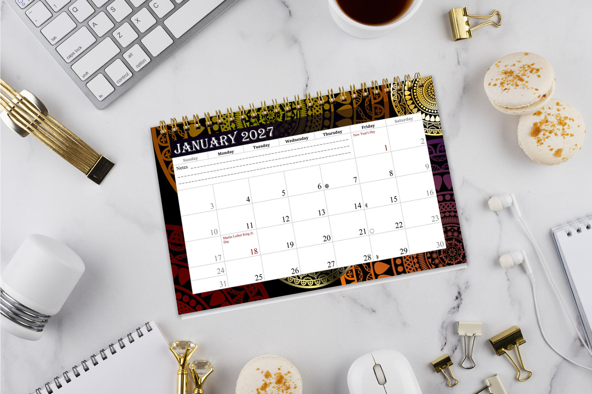 2026-2027 18 Months Standing Flip Desk Calendar Desktop Planner 016