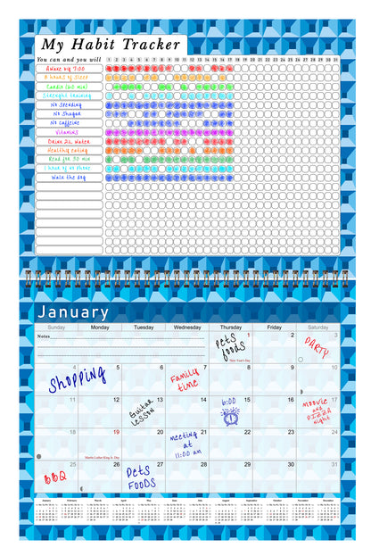 2027 Monthly Desktop/Wall Calendar/Planner - Habit Tracker - (Edition #03)