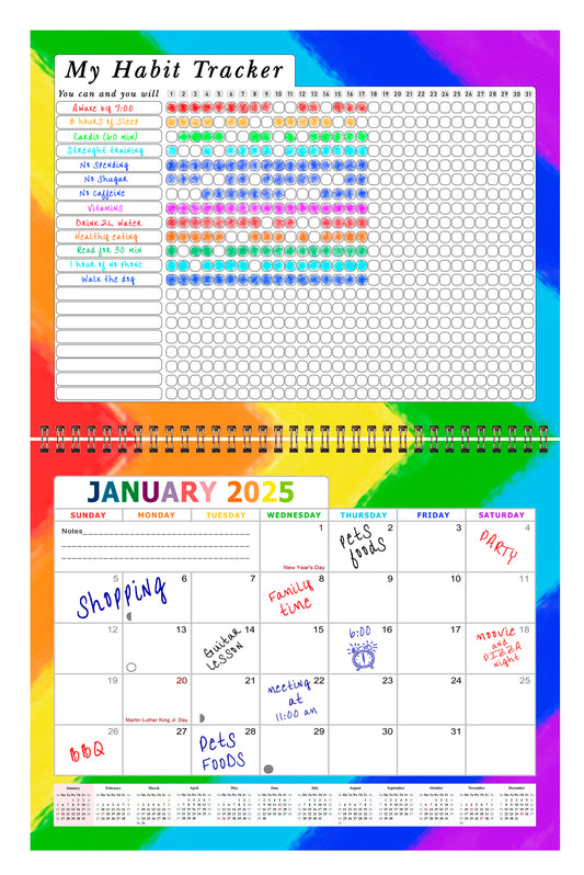 2025 Monthly Desktop/Wall Calendar/Planner - Habit Tracker - (Edition #28)