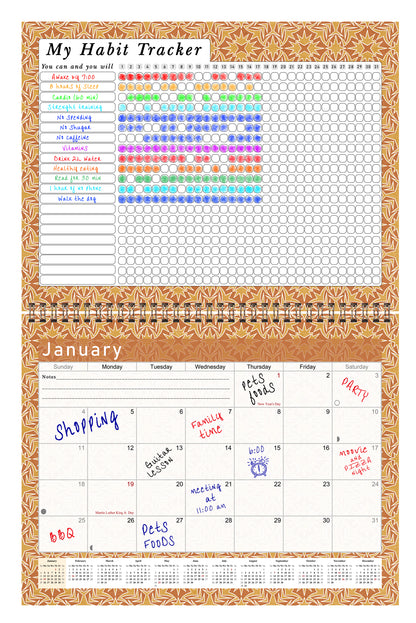 2027 Monthly Desktop/Wall Calendar/Planner - Habit Tracker - (Edition #25)