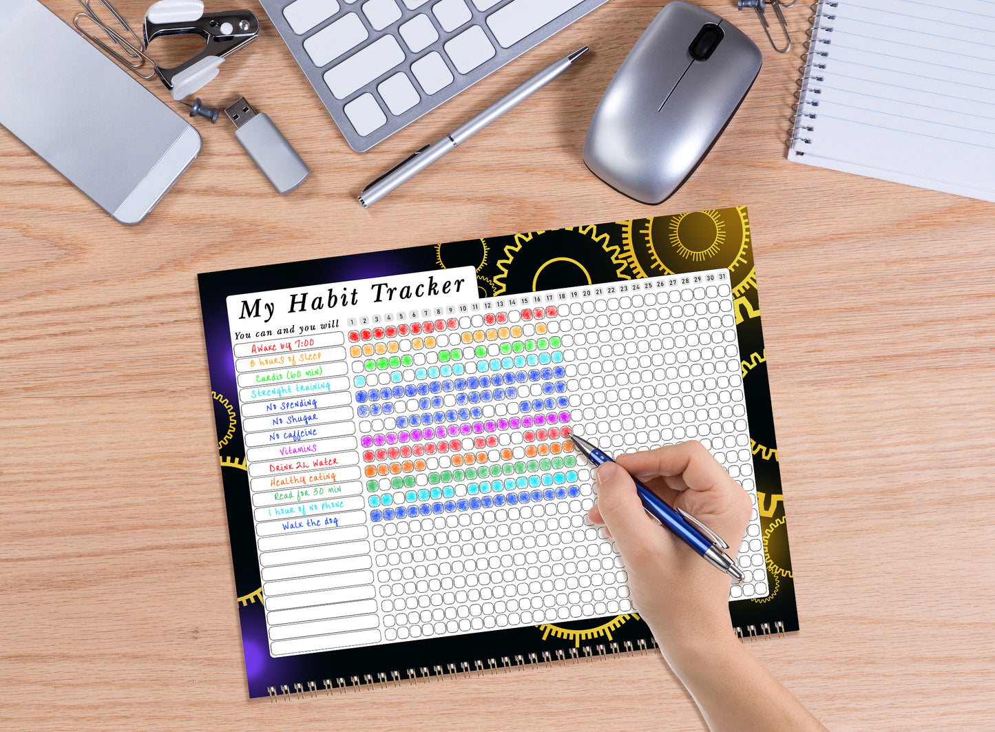 2027 Monthly Desktop/Wall Calendar/Planner - Habit Tracker - (Edition #09)