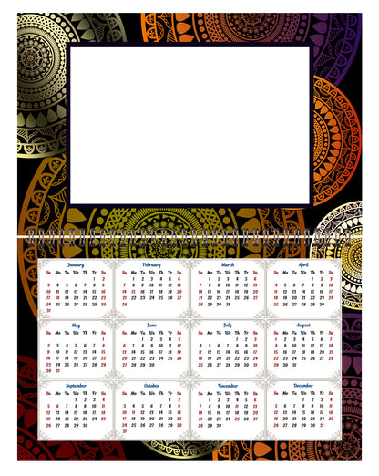 2026 Photo Frame Wall Spiral-bound Calendar (Add Your Own Photos) - 12 Months Desktop/Wall Calendar/Planner - (Edition #16)