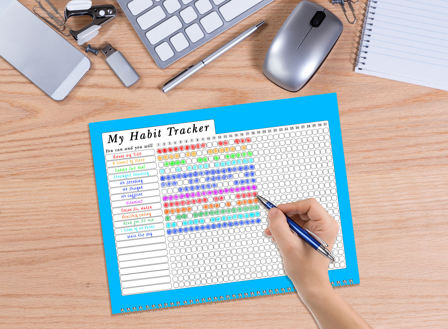 2027 Monthly Desktop/Wall Calendar/Planner - Habit Tracker - (Edition #07)