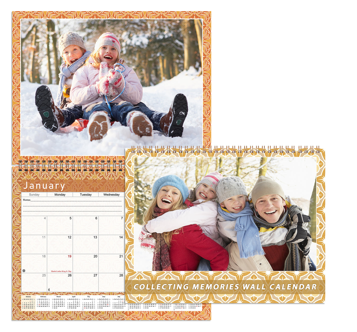 Personalized Custom 2027 Wall Calendar Spiral-bound (Add Your Photos) - 12 Months Desktop/Wall Calendar/Planner - Premium Quality 11 inches by 8.5 inches (11 x 17 Inches Open) Made in USA (Edition #09)