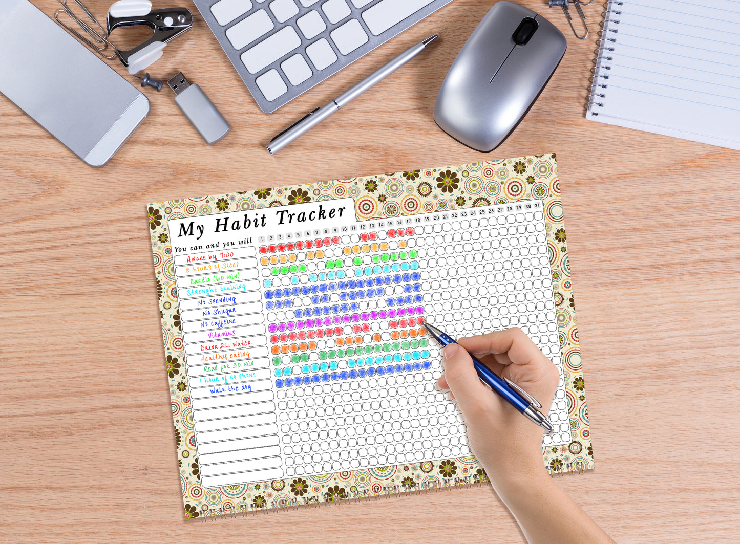 2025 Monthly Desktop/Wall Calendar/Planner - Habit Tracker - (Edition #20)