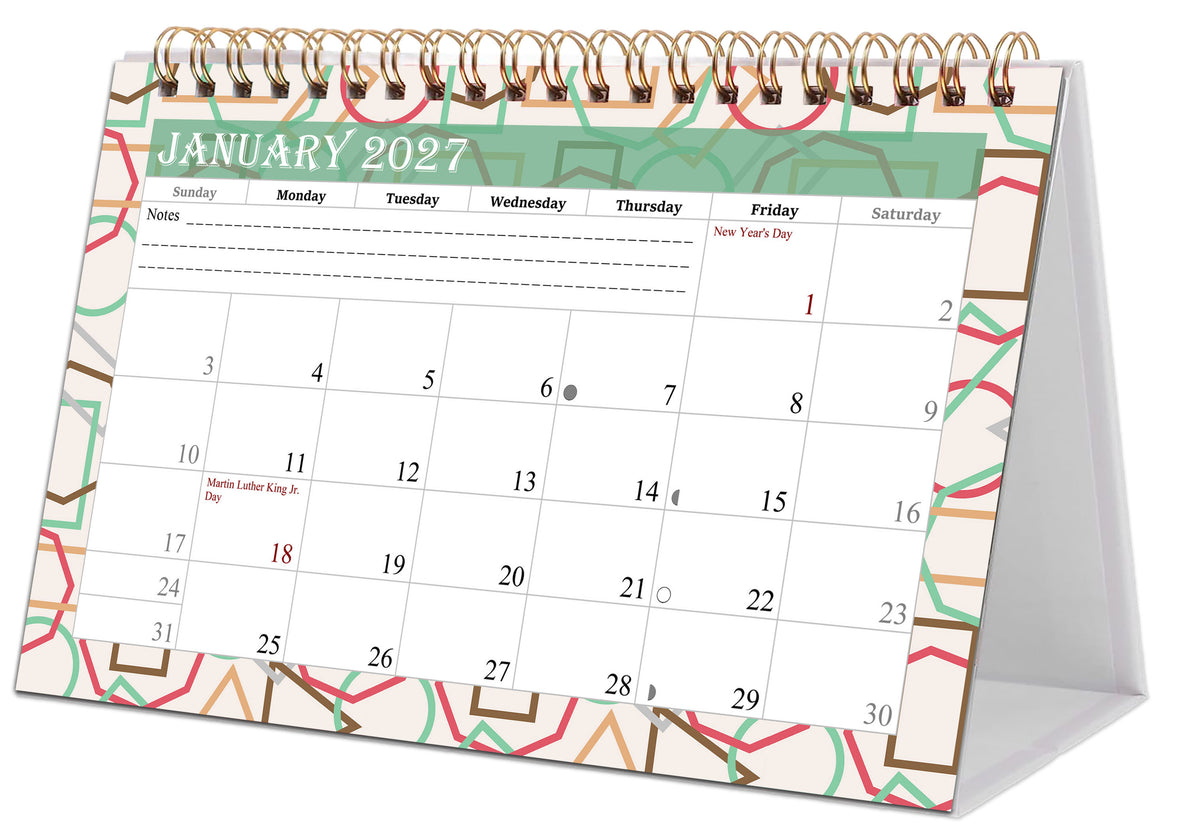 2026-2027 18 Months Standing Flip Desk Calendar Desktop Planner 011