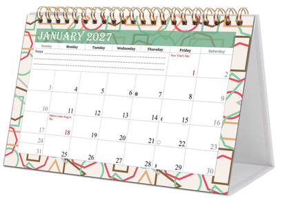 2026-2027 18 Months Standing Flip Desk Calendar Desktop Planner 011