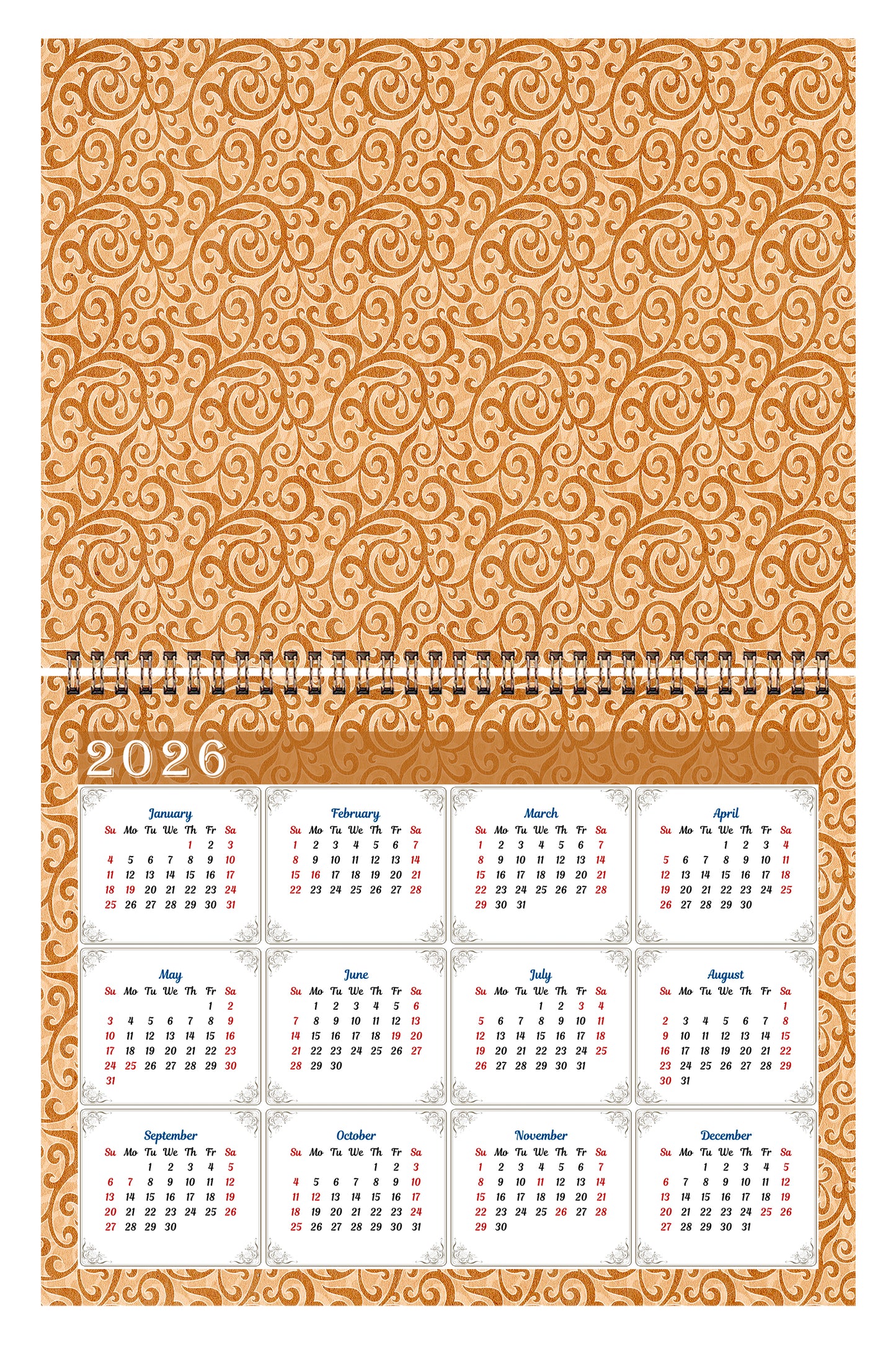 2025 Scrapbook Wall Calendar Spiral-bound (Add Your Own Photos) - 12 Months Desktop #09