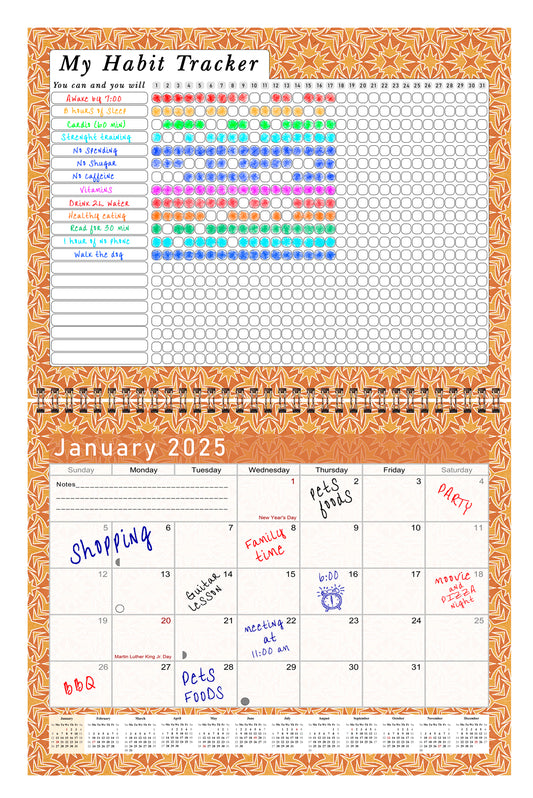2025 Monthly Desktop/Wall Calendar/Planner - Habit Tracker - (Edition #25)