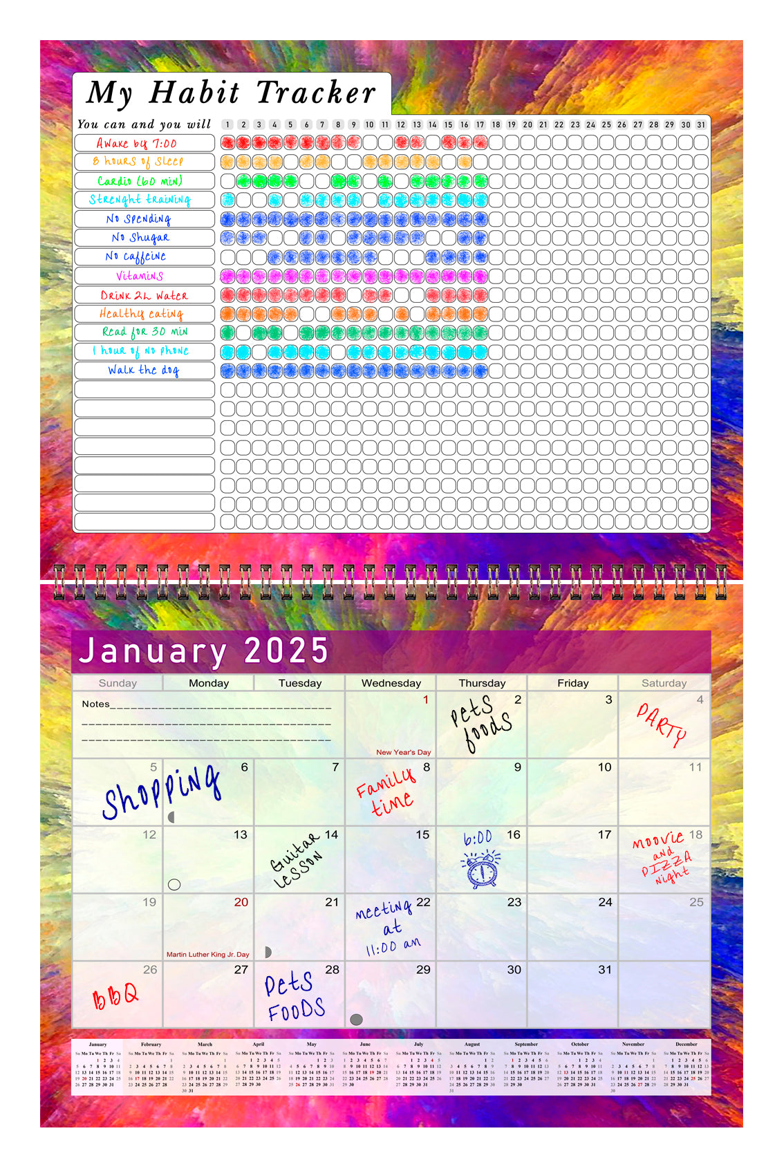 2025 Monthly Desktop/Wall Calendar/Planner - Habit Tracker - (Edition #26)