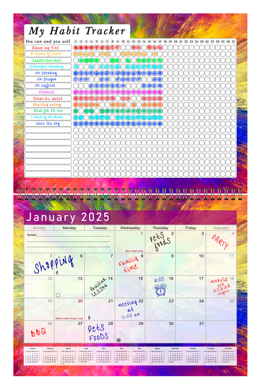 2025 Monthly Desktop/Wall Calendar/Planner - Habit Tracker - (Edition #26)