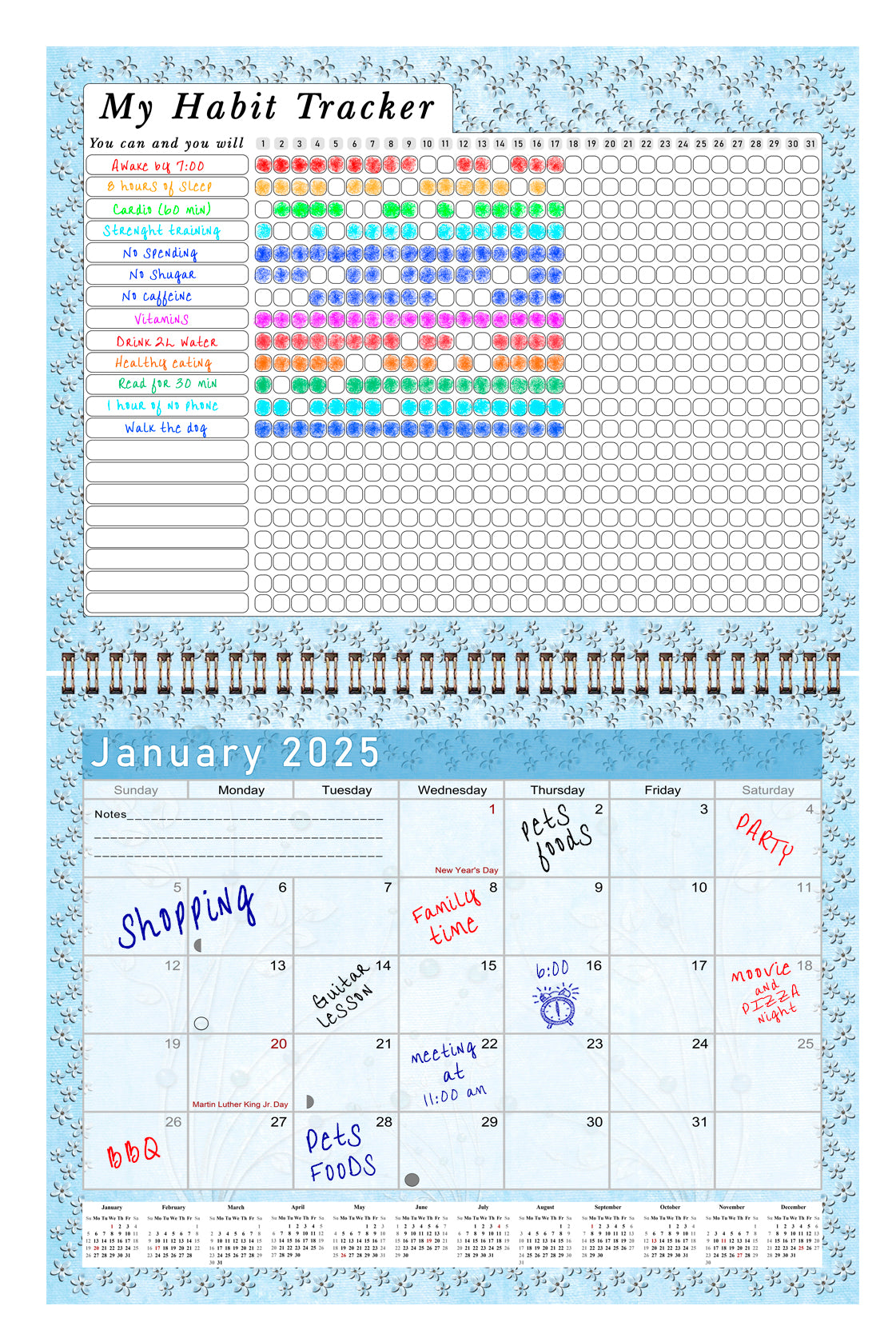 2025 Monthly Desktop/Wall Calendar/Planner - Habit Tracker - (Edition #18)