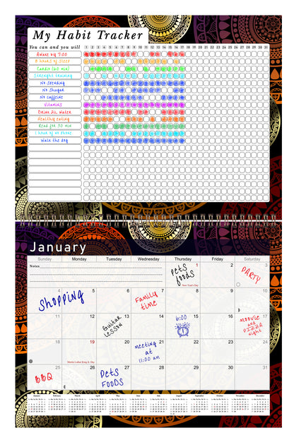 2027 Monthly Desktop/Wall Calendar/Planner - Habit Tracker - (Edition #12)