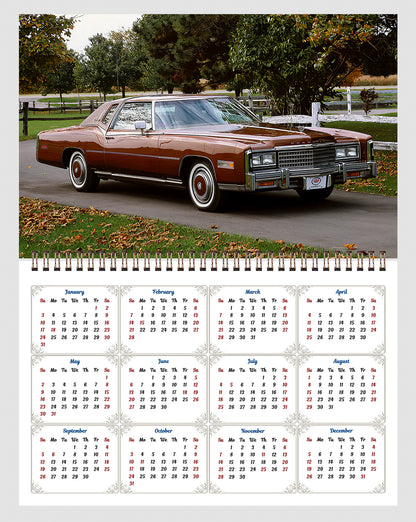 2026 Spiral-bound Wall Calendar (Classic Cars) - 12 Months Desktop/Wall Calendar/Planner