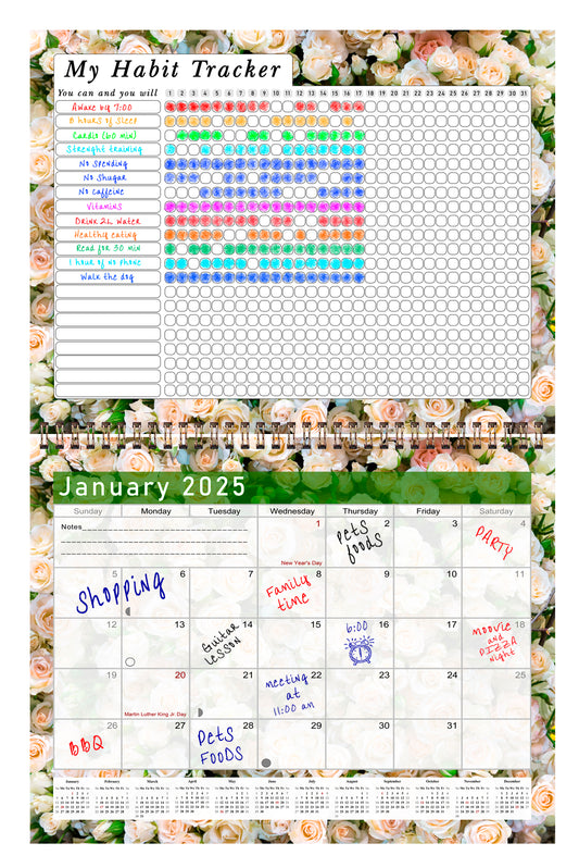 2025 Monthly Desktop/Wall Calendar/Planner - Habit Tracker - (Edition #23)