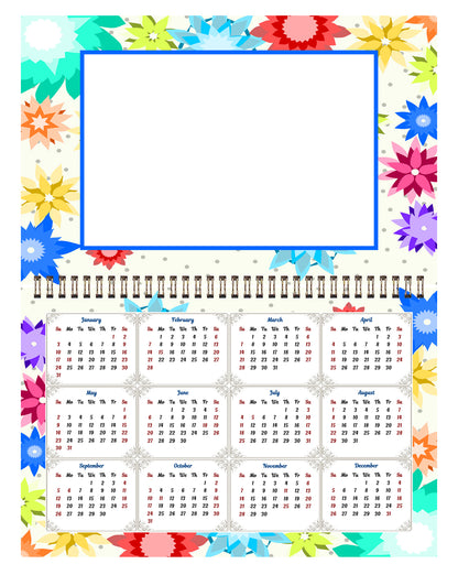 2027 Photo Frame Wall Spiral-Bound Calendar (Add Your Own Photos) - 12 Months Desktop/Wall Calendar/Planner - (Edition #01)