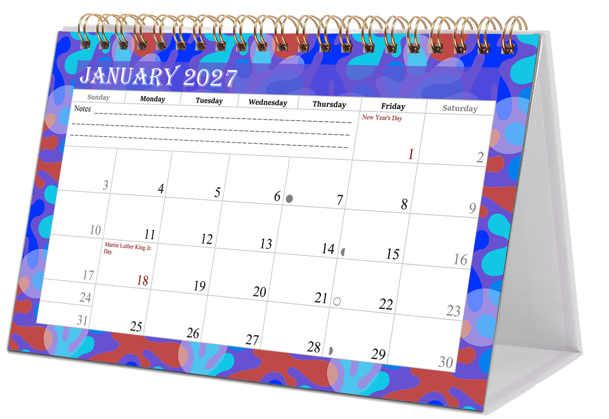 2026-2027 18 Months Standing Flip Desk Calendar Desktop Planner with To-Do List & Notes 03