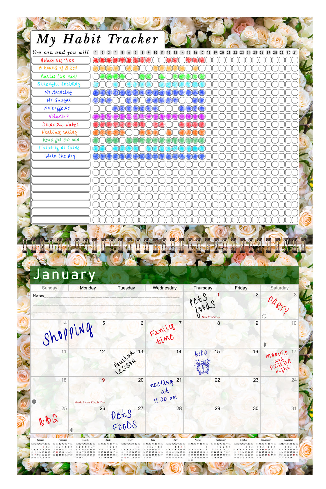 2027 Monthly Desktop/Wall Calendar/Planner - Habit Tracker - (Edition #23)