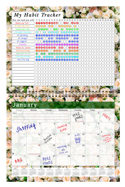 2027 Monthly Desktop/Wall Calendar/Planner - Habit Tracker - (Edition #23)