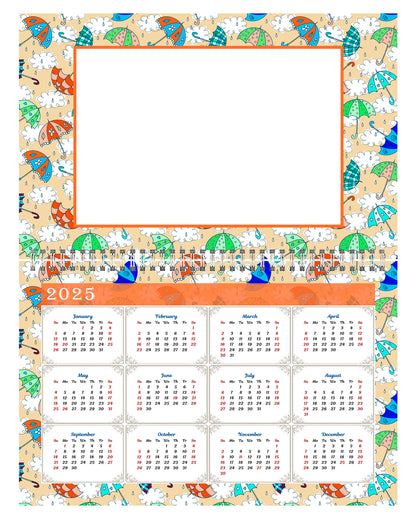 2024 Photo Frame Wall Spiral-bound Calendar (Add Your Own Photos) - 12 Months Desktop/Wall Calendar/Planner - (Edition #14)