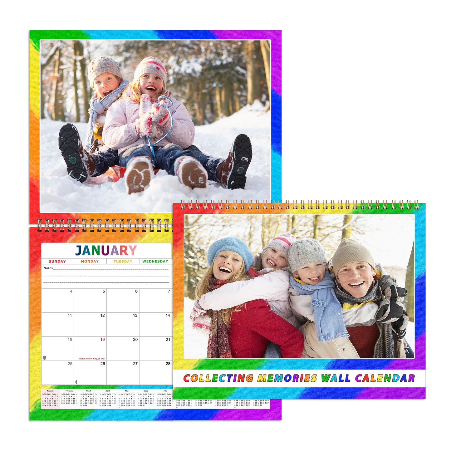 Personalized Custom 2027 Wall Calendar Spiral-bound (Add Your Photos) - 12 Months Desktop/Wall Calendar/Planner - Premium Quality 11 inches by 8.5 inches (11 x 17 Inches Open) Made in USA (Edition #14)