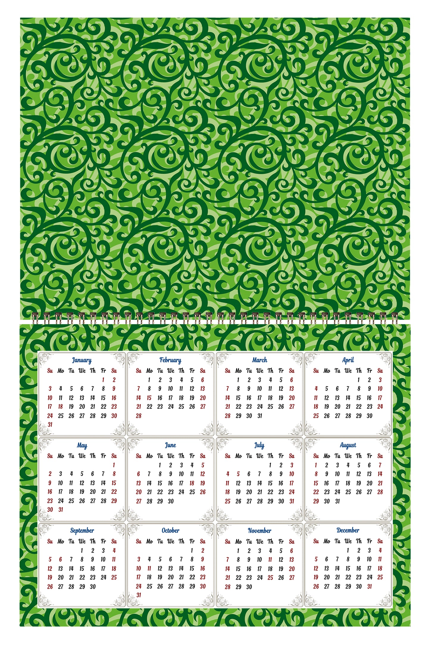2026 Scrapbook Wall Calendar Spiral-bound (Add Your Own Photos) - 12 Months Desktop #06