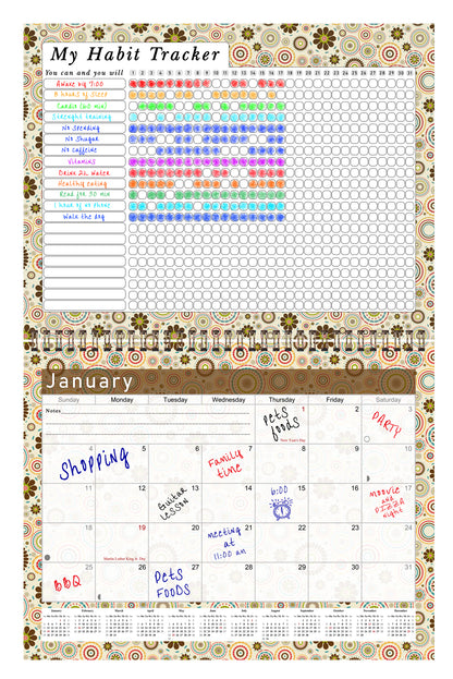2027 Monthly Desktop/Wall Calendar/Planner - Habit Tracker - (Edition #20)