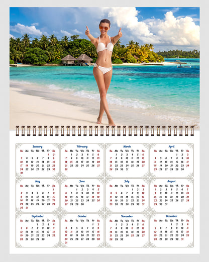 2027 Wall Calendar Beach Babes Bikini Women - 12 Months Desktop / Wall Calendar
