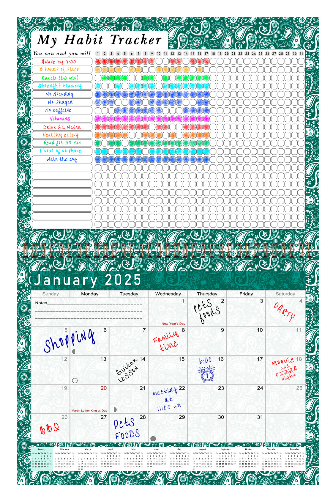 2025 Monthly Desktop/Wall Calendar/Planner - Habit Tracker - (Edition #24)