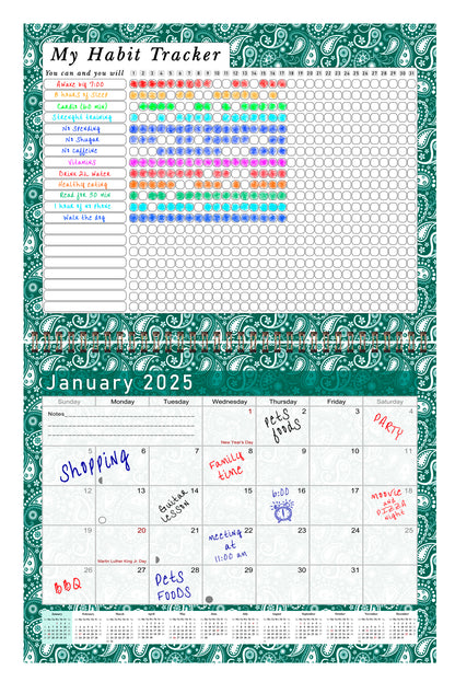 2025 Monthly Desktop/Wall Calendar/Planner - Habit Tracker - (Edition #24)