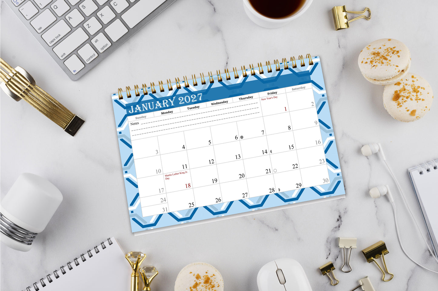 2026-2027 18 Months Standing Flip Desk Calendar Desktop Planner 04