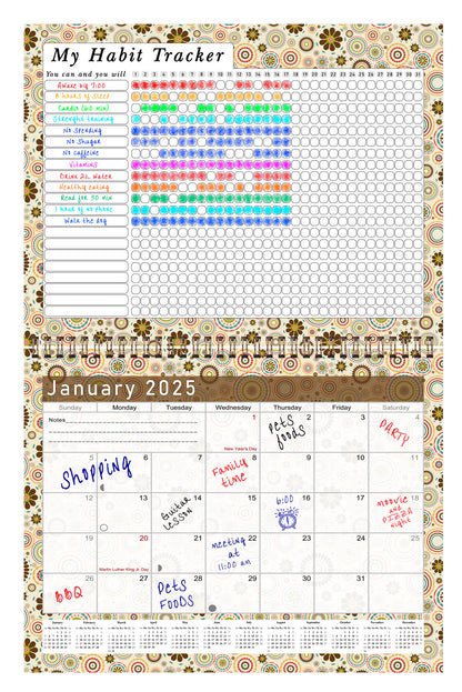 2025 Monthly Desktop/Wall Calendar/Planner - Habit Tracker - (Edition #20)