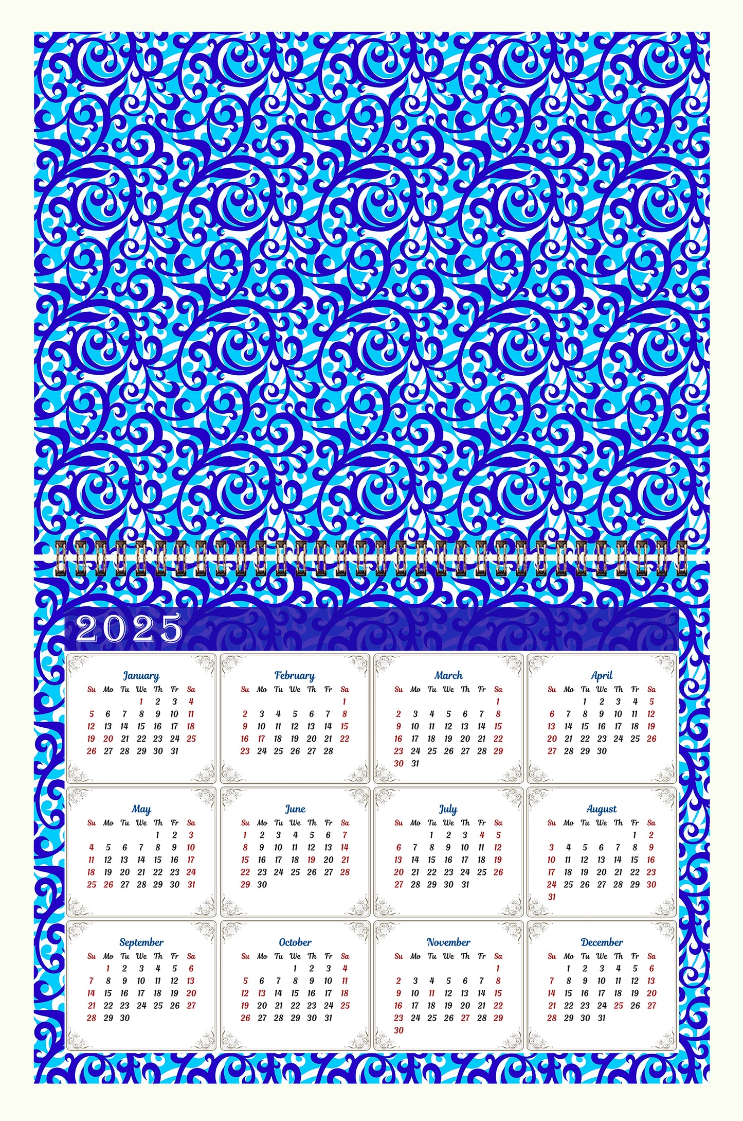 2024 Scrapbook Wall Calendar Spiral-bound (Add Your Own Photos) - 12 Months Desktop #07
