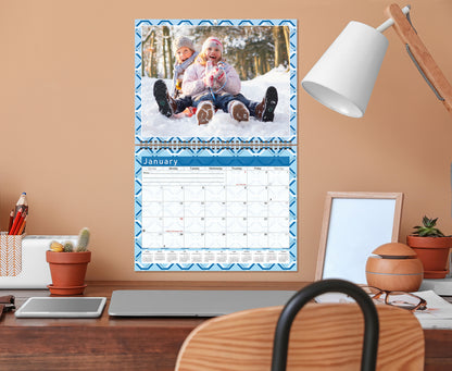 Personalized Custom 2027 Wall Calendar Spiral-bound (Add Your Photos) - 12 Months Desktop/Wall Calendar/Planner - Premium Quality 11 inches by 8.5 inches (11 x 17 Inches Open) Made in USA (Edition #04)